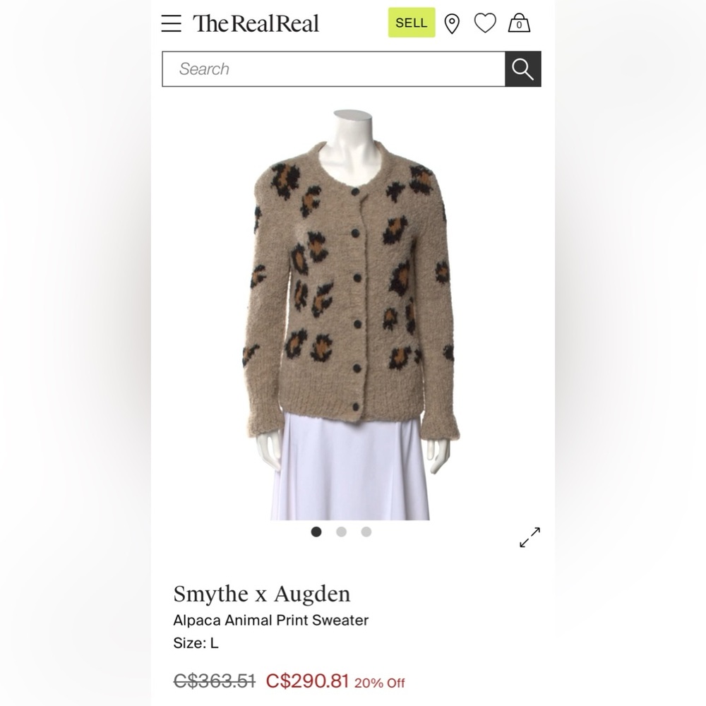 Smythe x Augden leopard alpaca cardigan